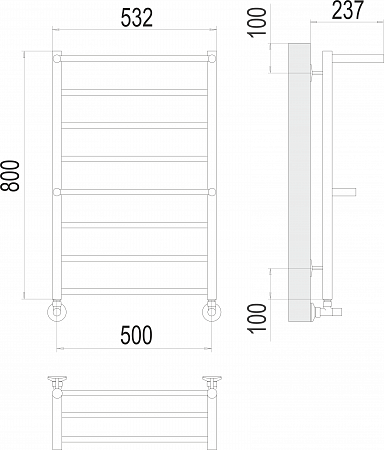 Анкона П8 500х800 Полотенцесушитель  TERMINUS Курск - фото 3