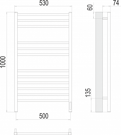 Ватикан П12 500х1000 электро (sensor quick touch) Полотенцесушитель TERMINUS) крашеные Курск - фото 3 Ватикан П12 500х1000 электро (sensor quick touch) Полотенцесушитель TERMINUS) крашеные Курск - фото 3