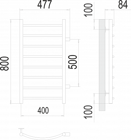 Классик П8 400х800 бп500 Полотенцесушитель  TERMINUS Курск - фото 3