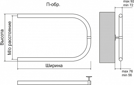 Эконом П-обр AISI 32х2 500х500 Полотенцесушитель  TERMINUS Курск - фото 3