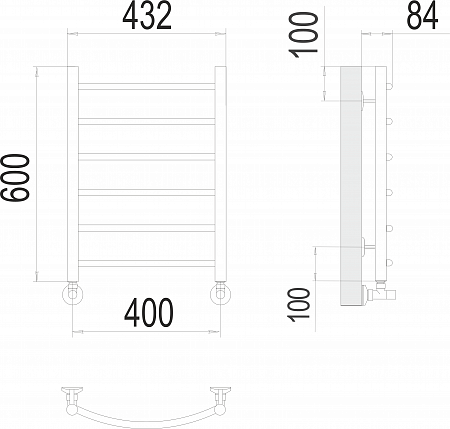 Классик П6 400х600 Полотенцесушитель  TERMINUS Курск - фото 3