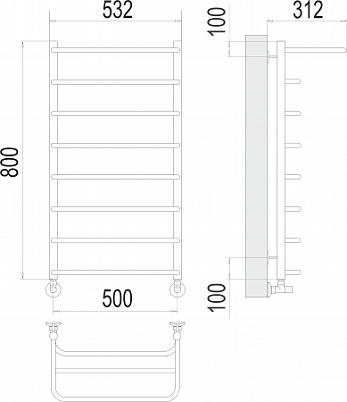 Полка П8 500х800  Полотенцесушитель  TERMINUS Курск - фото 3