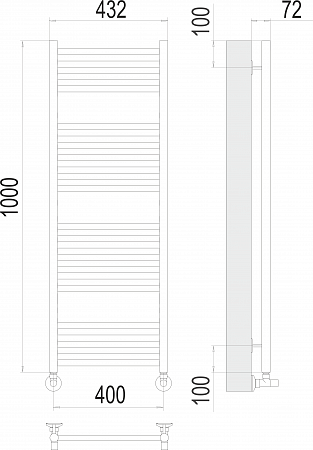 Аврора П20 400х1000 Полотенцесушитель  TERMINUS Курск - фото 3