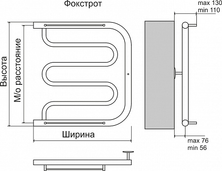 Фокстрот AISI 32х2 500х400 Полотенцесушитель  TERMINUS Курск - фото 4