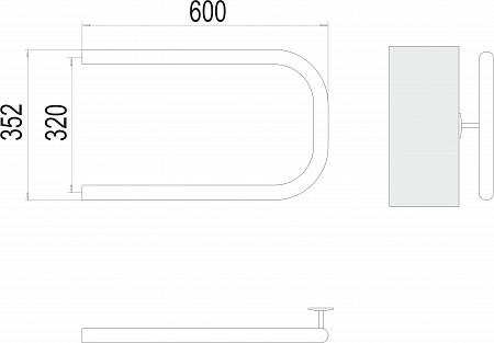 П-обр AISI 32х2 320х600 Полотенцесушитель  TERMINUS Курск - фото 3