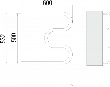 М-обр AISI 32х2 500х600 Полотенцесушитель  TERMINUS Курск - фото 3