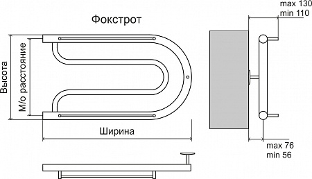 Фокстрот AISI 32х2 320х700 Полотенцесушитель  TERMINUS Курск - фото 3