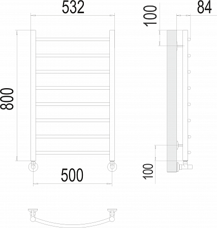 Классик П8 500х800 Полотенцесушитель  TERMINUS Курск - фото 3