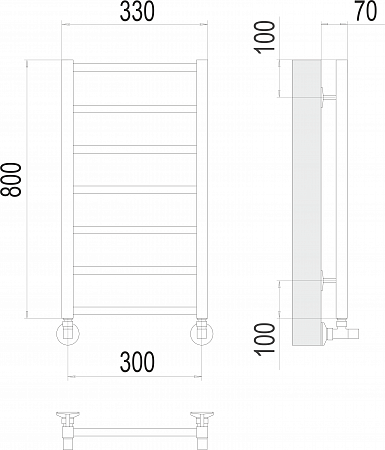 Контур П7 300х800 Полотенцесушитель  TERMINUS Курск - фото 3