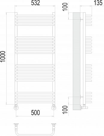 Стандарт П20 500х1000 Полотенцесушитель  TERMINUS Курск - фото 3