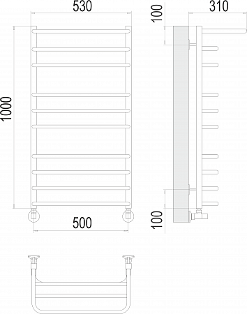 Арктур П10 500х1000 Полотенцесушитель  TERMINUS Курск - фото 3