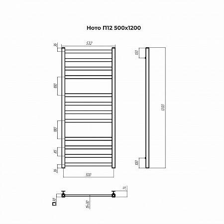 Ното П12 500х1200 Полотенцесушитель TERMINUS Курск - фото 3