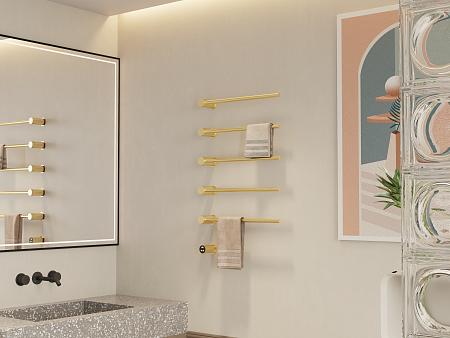 Аккорд П5 500х800 электро Полотенцесушитель TERMINUS Брашированное золото Курск - фото 5