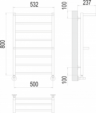 Аврора с 2-мя/п П8 500х800 Полотенцесушитель TERMINUS Курск - фото 3
