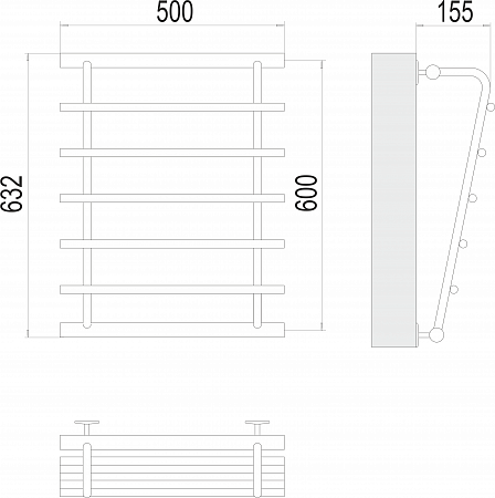 Каскад П5 600х500 Полотенцесушитель  TERMINUS Курск - фото 3 Каскад П5 600х500 Полотенцесушитель  TERMINUS Курск - фото 3