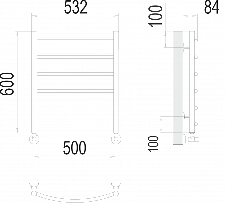 Классик П6 500х600 Полотенцесушитель  TERMINUS Курск - фото 3