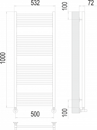 Аврора П20 500х1000 Полотенцесушитель  TERMINUS Курск - фото 3