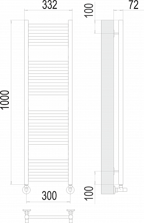 Аврора П20 300х1000 Полотенцесушитель  TERMINUS Курск - фото 3