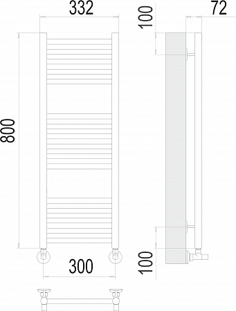 Аврора П16 300х800 Полотенцесушитель  TERMINUS Курск - фото 3