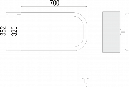 П-обр AISI 32х2 320х700 Полотенцесушитель  TERMINUS Курск - фото 3