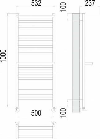 Аврора c 2-мя/п П20 500х1000 Полотенцесушитель  TERMINUS Курск - фото 3