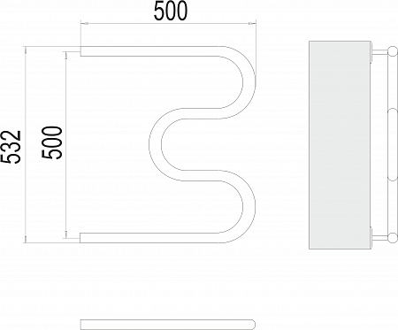 М-обр AISI 32х2 500х500 Полотенцесушитель  TERMINUS Курск - фото 3