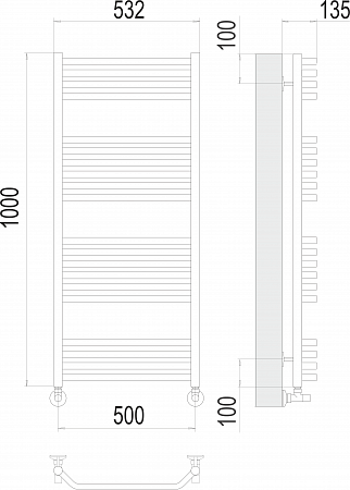 Виктория П20 500х1000 Полотенцесушитель  TERMINUS Курск - фото 3