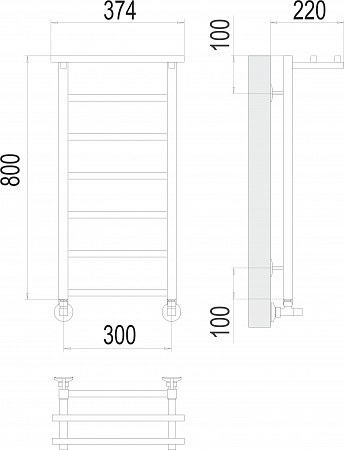 Контур с/п П7 300х800 Полотенцесушитель  TERMINUS Курск - фото 3