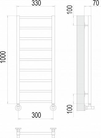 Контур П9 300х1000 Полотенцесушитель  TERMINUS Курск - фото 3