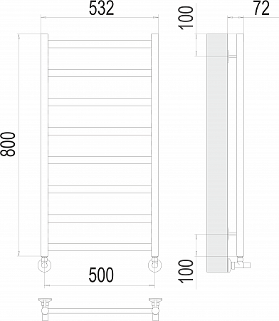 Аврора П8 500х800 Полотенцесушитель  TERMINUS Курск - фото 3