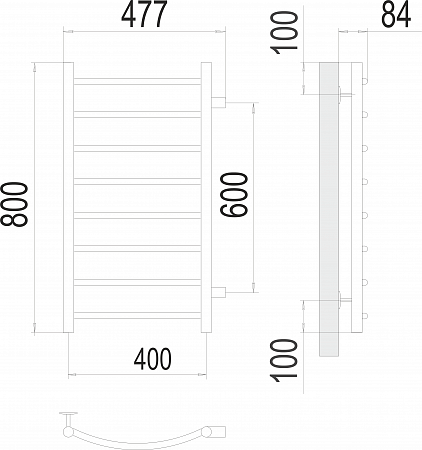 Классик П8 400х800 бп600 Полотенцесушитель  TERMINUS Курск - фото 3