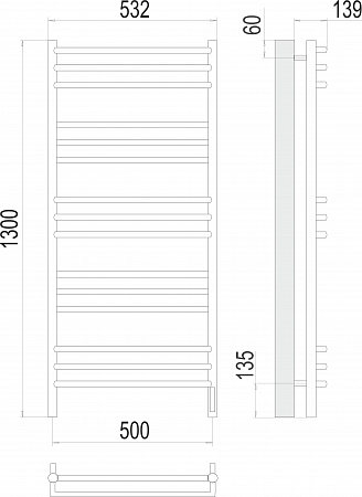 Прато П15 500х1300 электро (sensor quick touch) Полотенцесушитель  TERMINUS Курск - фото 3