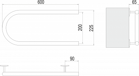 Электро 25 П-обр 600х200 Полотенцесушитель  TERMINUS Курск - фото 3