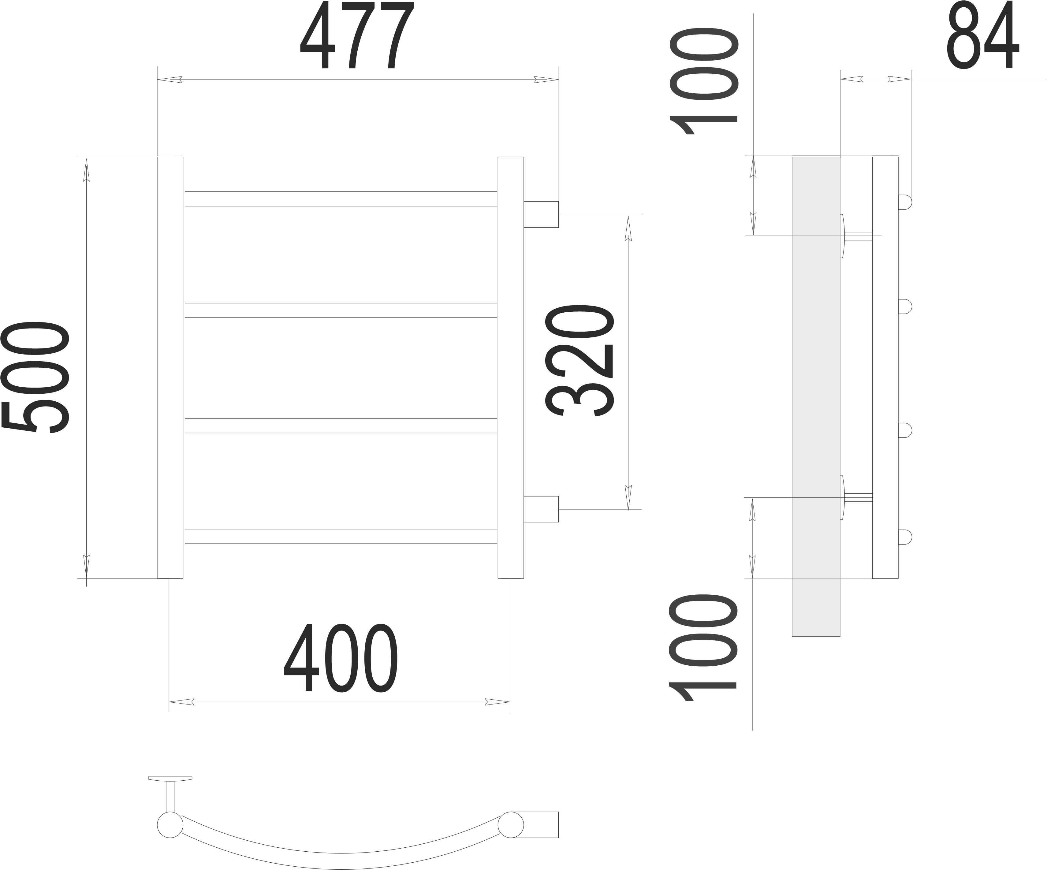 Классик П4 400х500 бп320 Полотенцесушитель  TERMINUS Курск - фото 3