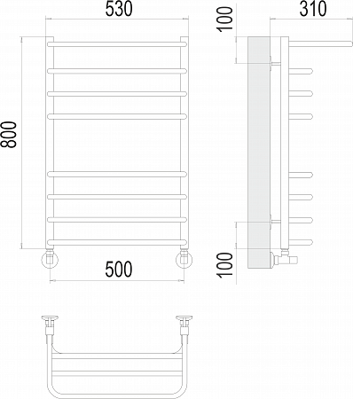 Арктур П8 500х800 Полотенцесушитель  TERMINUS Курск - фото 3