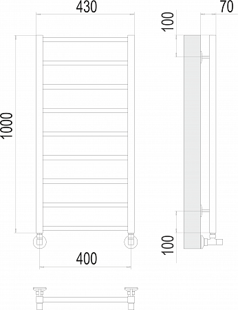 Контур П9 400х1000 Полотенцесушитель  TERMINUS Курск - фото 3