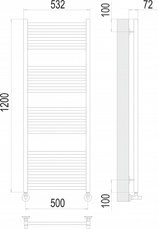 Аврора П22 500х1200 Полотенцесушитель  TERMINUS Курск - фото 3